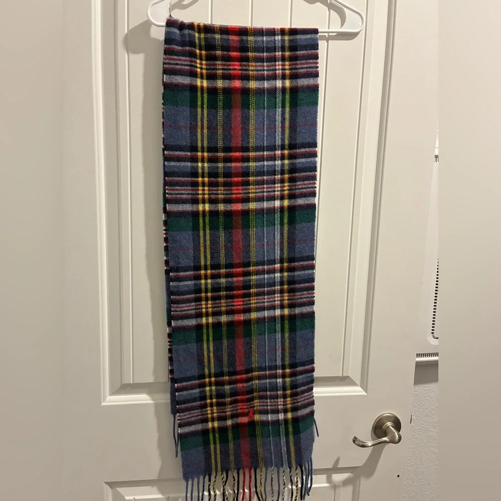 Polo by Ralph Lauren Blue and Red Plaid Scarf - Picture 3 of 4